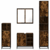 Set Mobili da Bagno 4 pz Rovere Fumo in Legno truciolato