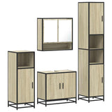Set Mobili da Bagno 4 pz Rovere Sonoma in Legno truciolato
