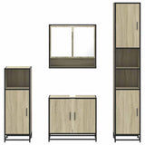 Set Mobili da Bagno 4 pz Rovere Sonoma in Legno truciolato
