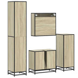 Set Mobili da Bagno 4 pz Rovere Sonoma in Legno truciolato