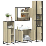 Set Mobili da Bagno 4 pz Rovere Sonoma in Legno truciolato