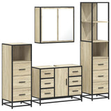 Set Mobili da Bagno 4 pz Rovere Sonoma in Legno truciolato