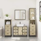 Set Mobili da Bagno 4 pz Rovere Sonoma in Legno truciolato