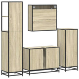 Set Mobili da Bagno 4 pz Rovere Sonoma in Legno truciolato