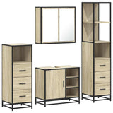 Set Mobili da Bagno 4 pz Rovere Sonoma in Legno truciolato
