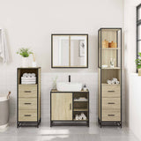 Set Mobili da Bagno 4 pz Rovere Sonoma in Legno truciolato