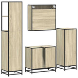Set Mobili da Bagno 4 pz Rovere Sonoma in Legno truciolato