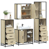 Set Mobili da Bagno 4 pz Rovere Sonoma in Legno truciolato