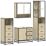Set Mobili da Bagno 4 pz Rovere Sonoma in Legno truciolato