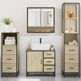 Set Mobili da Bagno 4 pz Rovere Sonoma in Legno truciolato