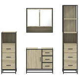 Set Mobili da Bagno 4 pz Rovere Sonoma in Legno truciolato