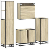 Set Mobili da Bagno 4 pz Rovere Sonoma in Legno truciolato