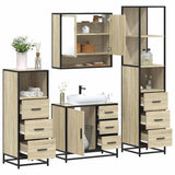 Set Mobili da Bagno 4 pz Rovere Sonoma in Legno truciolato