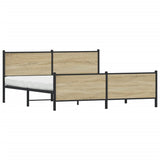 Giroletto senza Materaso in Metallo Rovere Sonoma 200x200 cm