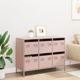 Credenza Rosa 101,5x39x73,5 cm in Acciaio Laminato a Freddo