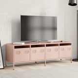 Mobile TV Rosa 135x39x43,5 cm in Acciaio Laminato a Freddo