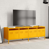 Mobile TV Giallo Senape 135x39x43,5 cm in Acciaio