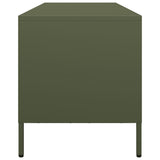 Mobile TV Verde Oliva 135x39x43,5cm Acciaio Laminato a Freddo