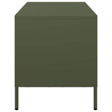 Mobile TV Verde Oliva 101,5x39x43,5cm Acciaio Laminato a Freddo