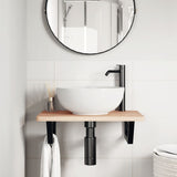 Ripiano a Parete per Lavabo in Acciaio e Massello di Faggio