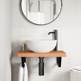 Ripiano a Parete per Lavabo in Acciaio e Massello di Faggio