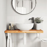 Ripiano a Parete per Lavabo in Acciaio e Massello di Acacia