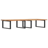 Ripiano a Parete per Lavabo in Acciaio e Massello di Acacia