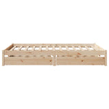 Letto senza Materasso 140x190 cm in Legno Massello di Pino