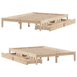 Letto senza Materasso 140x190 cm in Legno Massello di Pino
