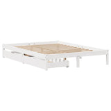 Letto senza Materasso Bianco 140x200 cm Legno Massello di Pino