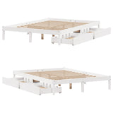 Letto senza Materasso Bianco 140x200 cm Legno Massello di Pino