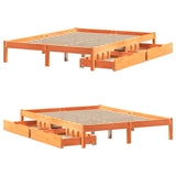 Letto senza Materasso Marrone Cera 135x190 cm in Legno di Pino