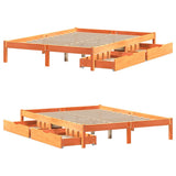 Giroletto senza Materasso Marrone Cera 140x200cm Massello Pino