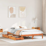Letto senza Materasso Marrone Cera 160x200 cm in Legno di Pino