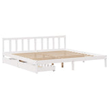 Letto senza Materasso Bianco 180x200 cm Legno Massello di Pino