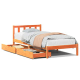 Letto senza Materasso Marrone Cera 100x200 cm in Legno di Pino