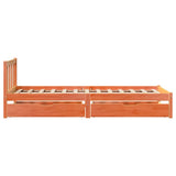 Letto senza Materasso Marrone Cera 100x200 cm in Legno di Pino