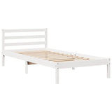 Letto senza Materasso Bianco 90x190 cm in Legno Massello Pino