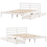 Letto senza Materasso Bianco 140x200 cm Legno Massello di Pino