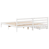 Letto senza Materasso Bianco 180x200 cm Legno Massello di Pino