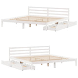 Letto senza Materasso Bianco 180x200 cm Legno Massello di Pino