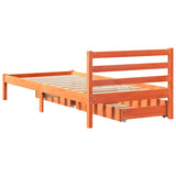 Letto senza Materasso Marrone Cera 75x190 cm in Legno di Pino