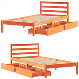 Letto senza Materasso Marrone Cera 75x190 cm in Legno di Pino