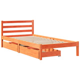 Letto senza Materasso Marrone Cera 90x190 cm in Legno di Pino
