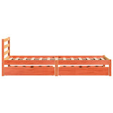Letto senza Materasso Marrone Cera 90x190 cm in Legno di Pino