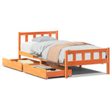 Letto senza Materasso Marrone Cera 75x190 cm in Legno di Pino