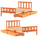 Letto senza Materasso Marrone Cera 75x190 cm in Legno di Pino