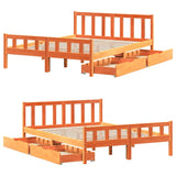 Letto senza Materasso Marrone Cera 150x200 cm in Legno di Pino