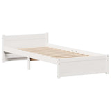 Letto senza Materasso Bianco 90x200 cm Legno Massello di Pino