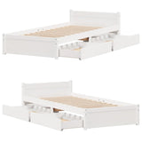 Letto senza Materasso Bianco 90x200 cm Legno Massello di Pino